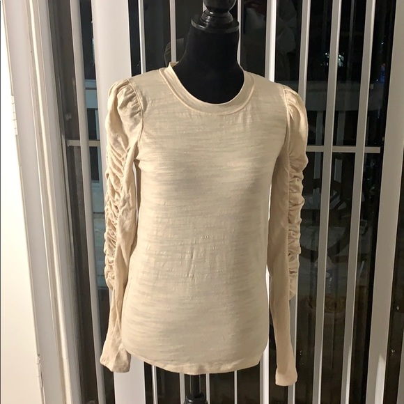 Free People Natasha Puffed Shoulder Ruched… - Picture 2 of 12